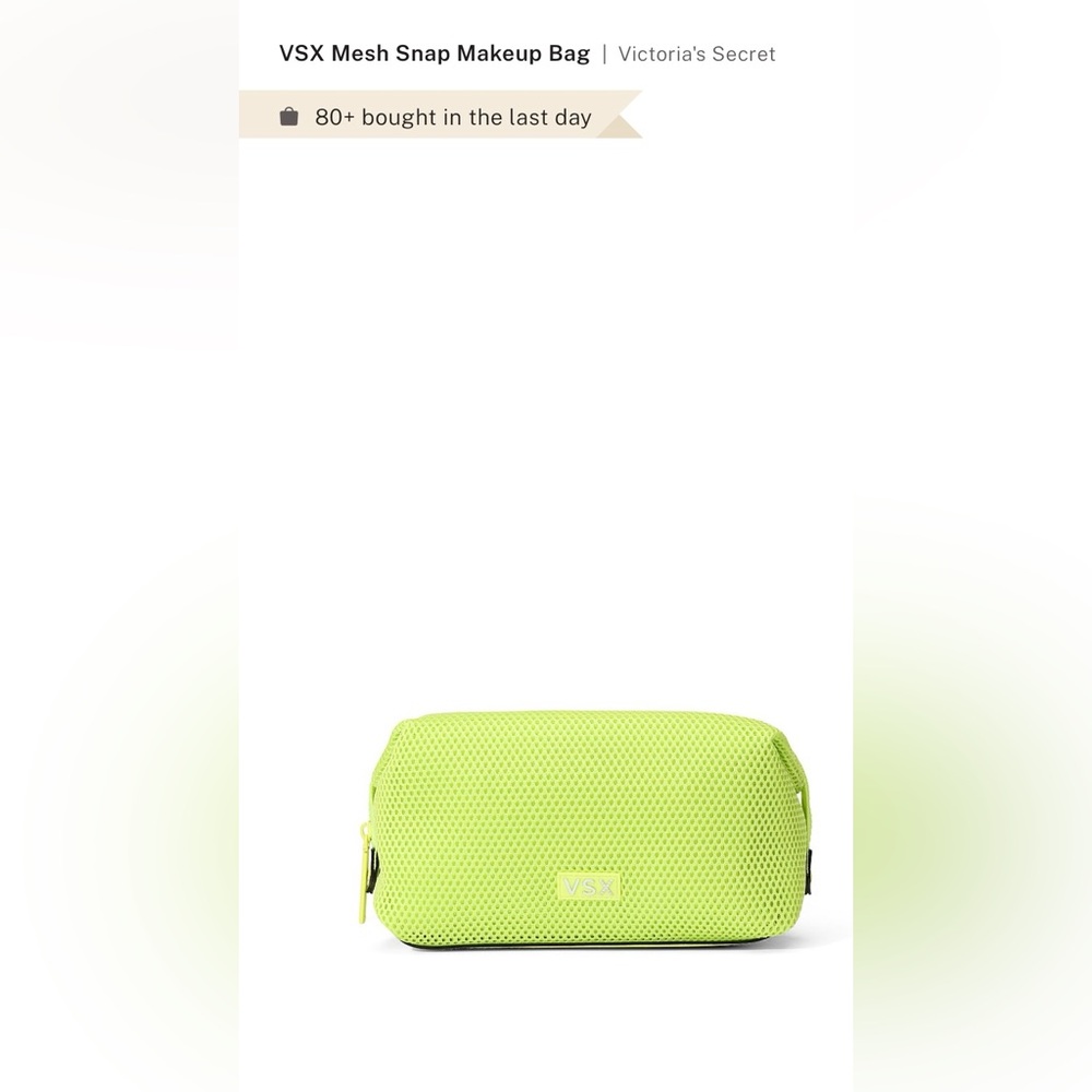 Victoria's Secret Green Cosmetic Bag with Textured Design